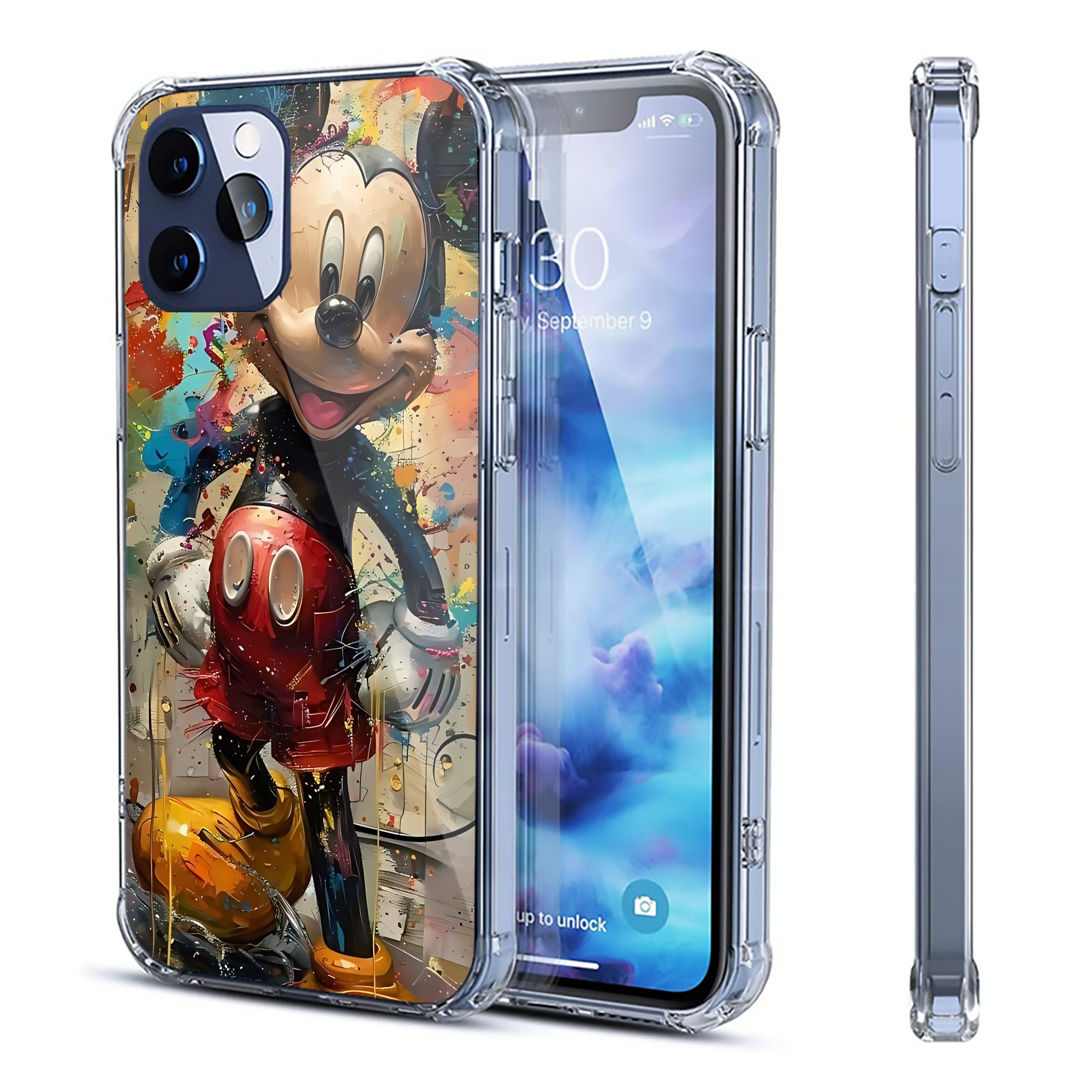 ミッキーマウス Mickey Mouse 【iPhone 12シリーズ対応】透明スマホケース（クリアソフトケース）